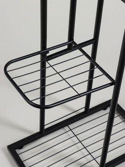 Подставка для цветов Greengo, 4 полки, 43×22×82 см, напольная, металл, чёрная
