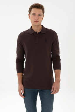 Erkek Koyu Kahverengi Basic Sweatshirt