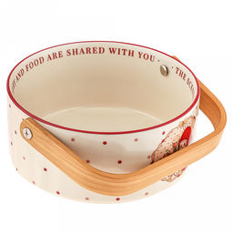 Зайка и тюльпаны Конфетница фарфоровая 700мл, д15,5х7,1см, съемная деревянная ручка, с деколью, отводка, в коробке (Китай) - Домашняя мода фото 3