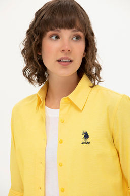 U. S. Polo Assn Женская желтая базовая рубашка с длинным рукавом - U.s. polo assn фото 4