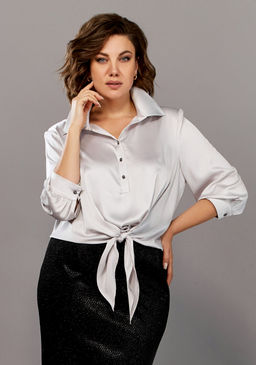 Блуза Olga Style С878 светло-серый