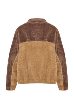 TRENDYOL MAN Camel Unisex Oversize/Genis Kesim Renk Blok S?cak Tutan Pelus Sweatshirt TMNAW22SW1477 - Trendyolmilla фото 13