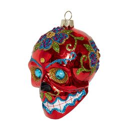 Череп "Дух процветания" красный (стекло) 7,5х6,5х10 см