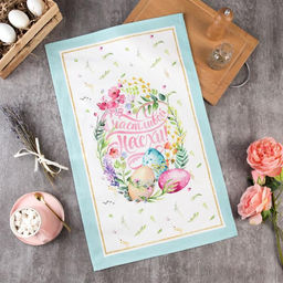 Полотенце Этель Счастливая Пасха 40х73 см, 100% хл, саржа 190 гр/м2