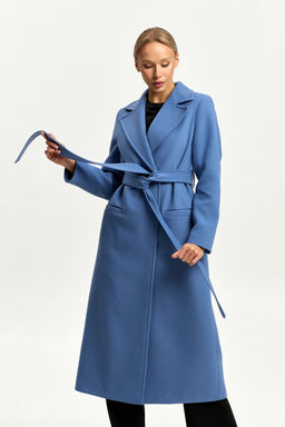 Пальто женское демисезонное 26770 (серо-голубой)