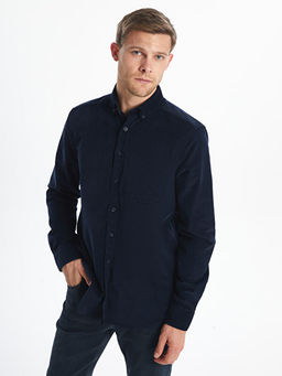 Regular Fit Uzun Kollu Kadife Erkek G?mlek