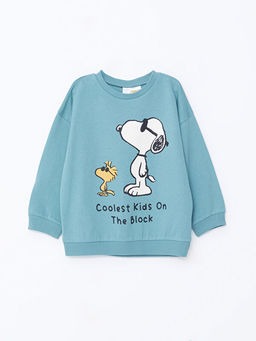 Bisiklet Yaka Snoopy Bask?l? Erkek Bebek Sweatshirt ve E?ofman Alt 2li Tak?m - Waikiki фото 2
