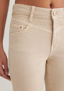Martha Gold Premium Tasl? Krem Jean Pantolon - Mavi фото 7