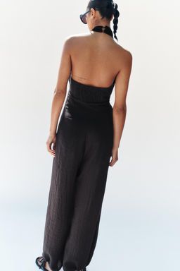 MONO LARGO HALTER BOMBACHO / Negro - Zara фото 6