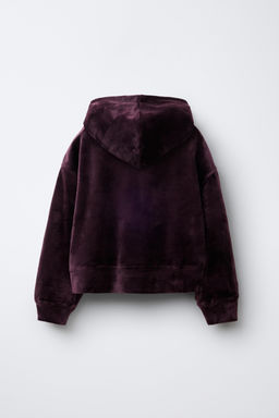 HOODIE AND WIDE-LEG VELOUR TROUSERS SET - Zara фото 3