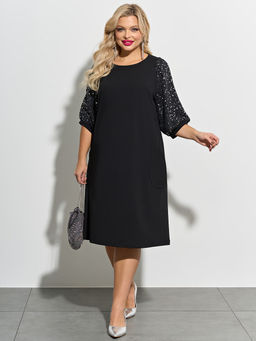 Платье 0218-2 черный муар