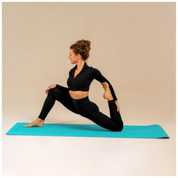 Коврик для фитнеса и йоги ONLYTOP, нескользящий, 183×61×0.6 см, цвет серый/голубой