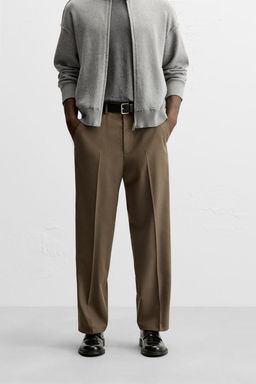 STRAIGHT-LEG WOOL BLEND TROUSERS - Zara фото 2