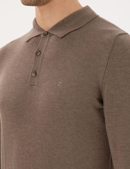 Vizon Melanj Slim Fit Polo Yaka Basic Triko Kazak - Pierre cardin фото 7