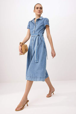 Mavi Maxi Denim Elbise TWOSS26EL00278 - Trendyolmilla фото 2