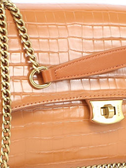 Сумка женская искусственная кожа DJ-7002-2-CARAMEL, 2отд, плечевой ремень (цепочка), карамель SALE 255996 - Adelia фото 9