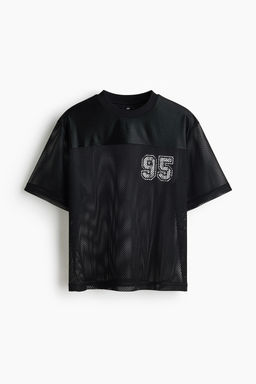 Camiseta estampada de malla Loose Fit