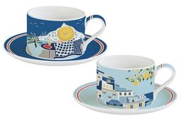 Набор чашек с блюдцами Синее море, 0,24 л, 2 шт