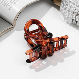 Цена за 12 шт. Крабик для волос «Глянец», цветок петля, 7 см, МИКС