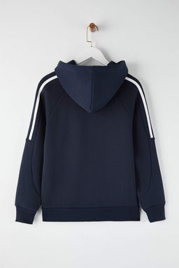 Teen Lacivert Kapusonlu ve Biye Detayl? Oversize/Genis Kal?p Orme Sweatshirt TWOAW26SW00107 - Trendyolmilla фото 9