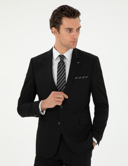 Siyah Slim Fit Klasik Tak_m Elbise