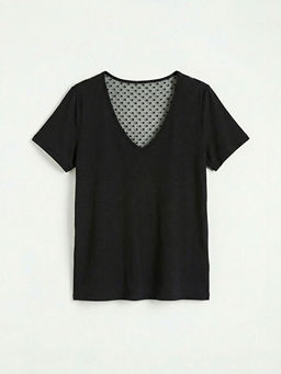 V Yaka Puantiyeli Kad?n Pijama Tak?m