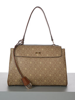 LACCOMA сумка AC697-лагуна темно-бежевый эко кожа хлопок  фото 4