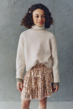 RUFFLED SEQUIN SKIRT - Zara фото 5