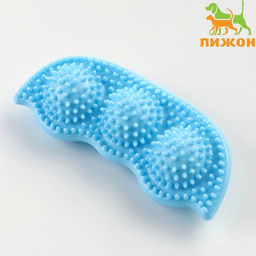 Игрушка для собак Горох, TPR, массажная, 12 х 3,5 х 5 см, голубая