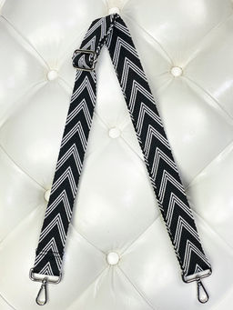 LACCOMA ремень 1000-V-3,8-черн/бел полиэстр