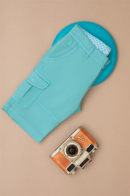 Мятные тканые шорты для мальчика