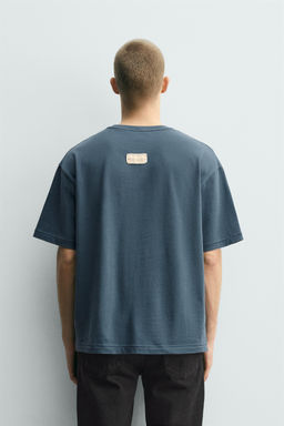 CAMISETA RELAXED FIT PARCHE / Azul - Zara фото 3