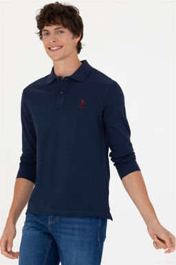 U. S. Polo Assn Мужская темно-синяя базовая толстовка с воротником-поло - U.s. polo assn фото 3