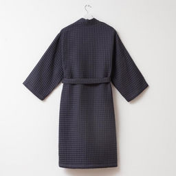 Халат вафельный женский удлинённый Этель «Boho» размер 46-48, цвет тёмно-серый, 100% хлопок, 290 г/м²