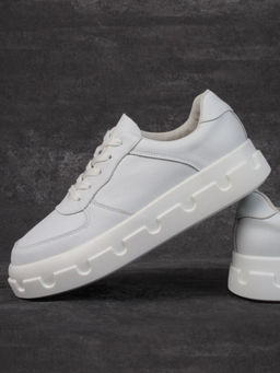 05-PDXL102-1 WHITE Кроссовки женские (натуральная кожа)