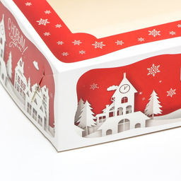 Цена за 5 шт. Коробка складная, подарочная новогодняя с окном под зефир Дом Деда Мороза, 25?15?7 см - Simaland фото 9