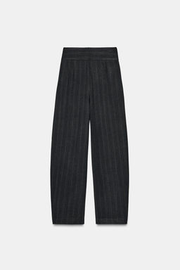 BALLOON STRIPED PLEATED TROUSERS - Zara фото 13