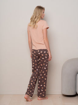 Пижама домашняя Indefini футболка и брюки из хлопка с принтом фото 5