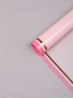 Цена за 20 шт. Плёнка для цветов «Двойная кайма», светло-розовый, 57×57±2 см