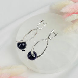 Серьги длинные из Аметиста