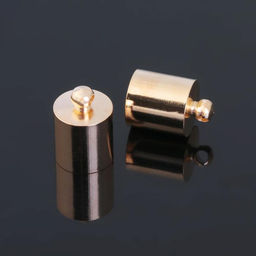 Цена за 2 шт. Концевик-шапочка, СМ-165,(набор 5 шт.), 1.2×0.8 см, d (внутренний)=0.7 см, цвет золото