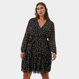 Платье женское короткое MIST plus-size, чёрное, размер 56