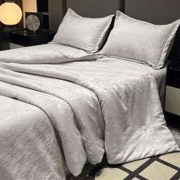 Одеяло Mency Сатин Люкс с простыней и наволочками СЕРЫЙ POMENSL01