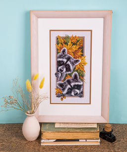 Набор для вышивания PANNA J-1778 Любопытные еноты 15 х 27 см