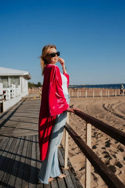 Кимоно бархат розовый