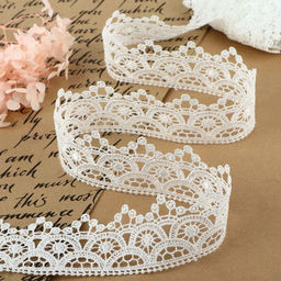 Кружево гипюровое, 40 мм, 9±0.5 м, цвет белый