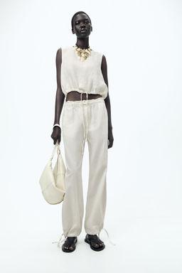 ZW COLLECTION 100% LINEN TOP WITH TIES - Zara фото 16