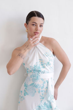 Martichelli Платье с голубым цветочным принтом  фото 4