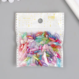 Бусины для творчества пластик Ромб-кристалл голография набор 20 гр МИКС 0,6х0,6х1,2 см - Арт узор фото 4