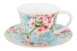 Чайн. пара 2 пр. 270 мл 12,5*9,5*7 см Яблоневый цвет на голубом NEW BONE CHINA - Elan gallery фото 13